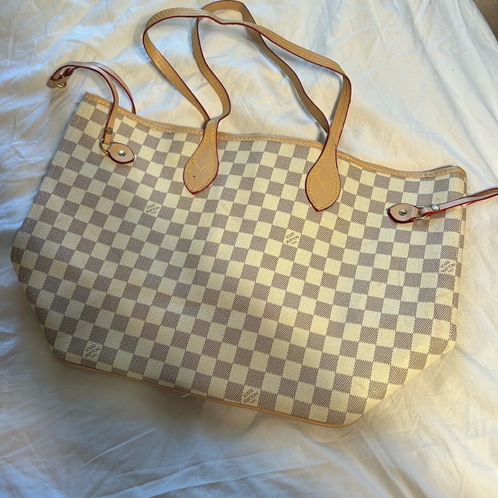 checked print bag